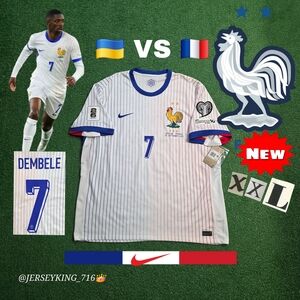 Nike France FFF Ousmane Dembele #7 2024/2025 Away Jersey WC Qualifiers Ukraine